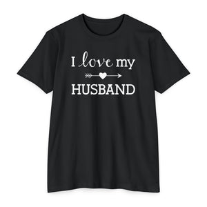 I Love My Husband Arrow - Unisex T-shirt for Couples, Anniversary Gift, Husband and Wife Shirt, Romantic Tee, Valentine's Day Apparel