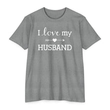 Load image into Gallery viewer, I Love My Husband Arrow - Unisex T-shirt for Couples, Anniversary Gift, Husband and Wife Shirt, Romantic Tee, Valentine&#39;s Day Apparel