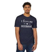 Load image into Gallery viewer, I Love My Husband Arrow - Unisex T-shirt for Couples, Anniversary Gift, Husband and Wife Shirt, Romantic Tee, Valentine&#39;s Day Apparel